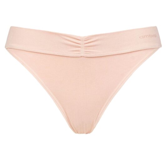 Women's 1 Pack Ambra Bamboo Basics Bamboo Bikini Brief Underwear Putty Pink UK 16-18