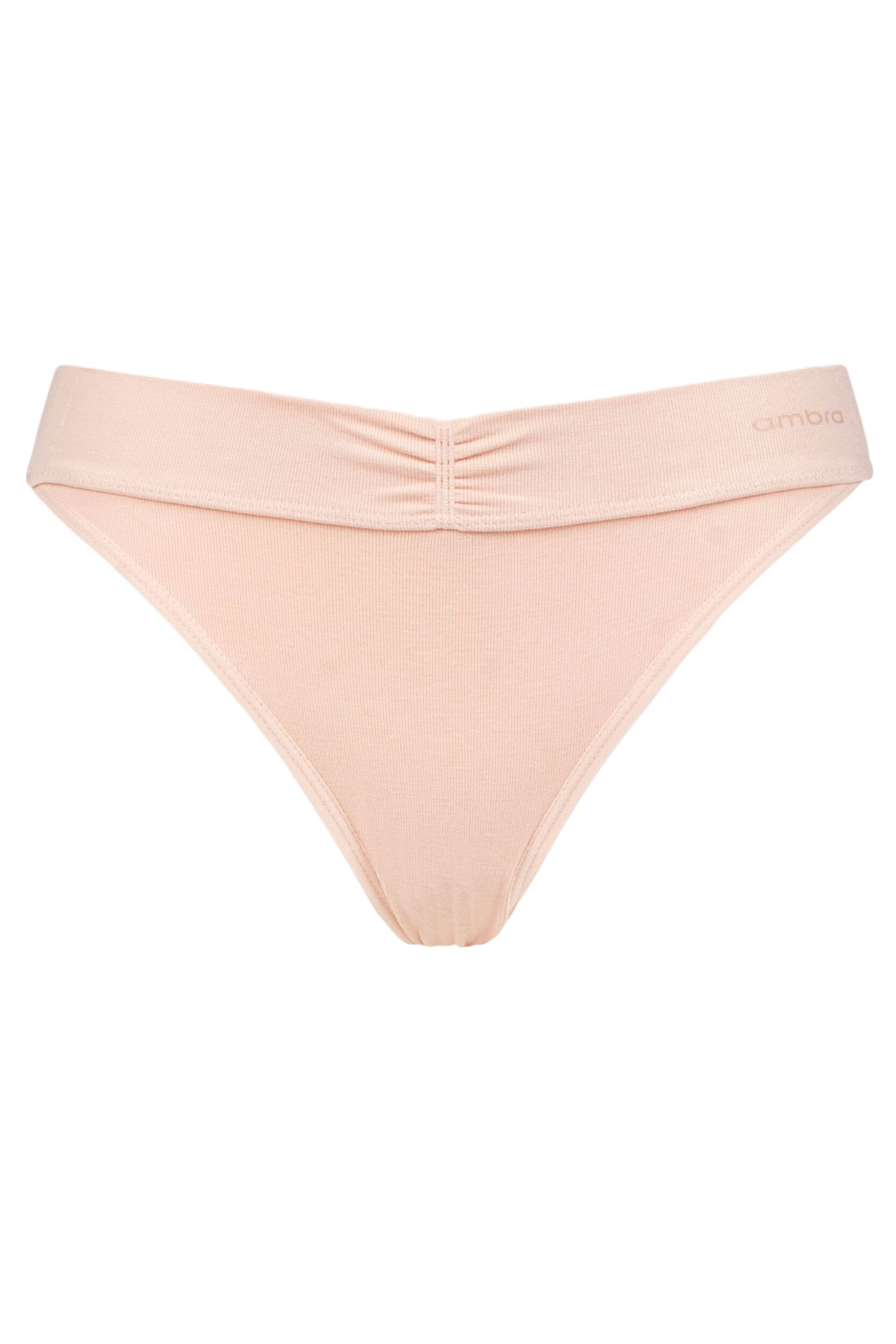 Women's 1 Pack Ambra Bamboo Basics Bamboo Bikini Brief Underwear Putty Pink UK 16-18