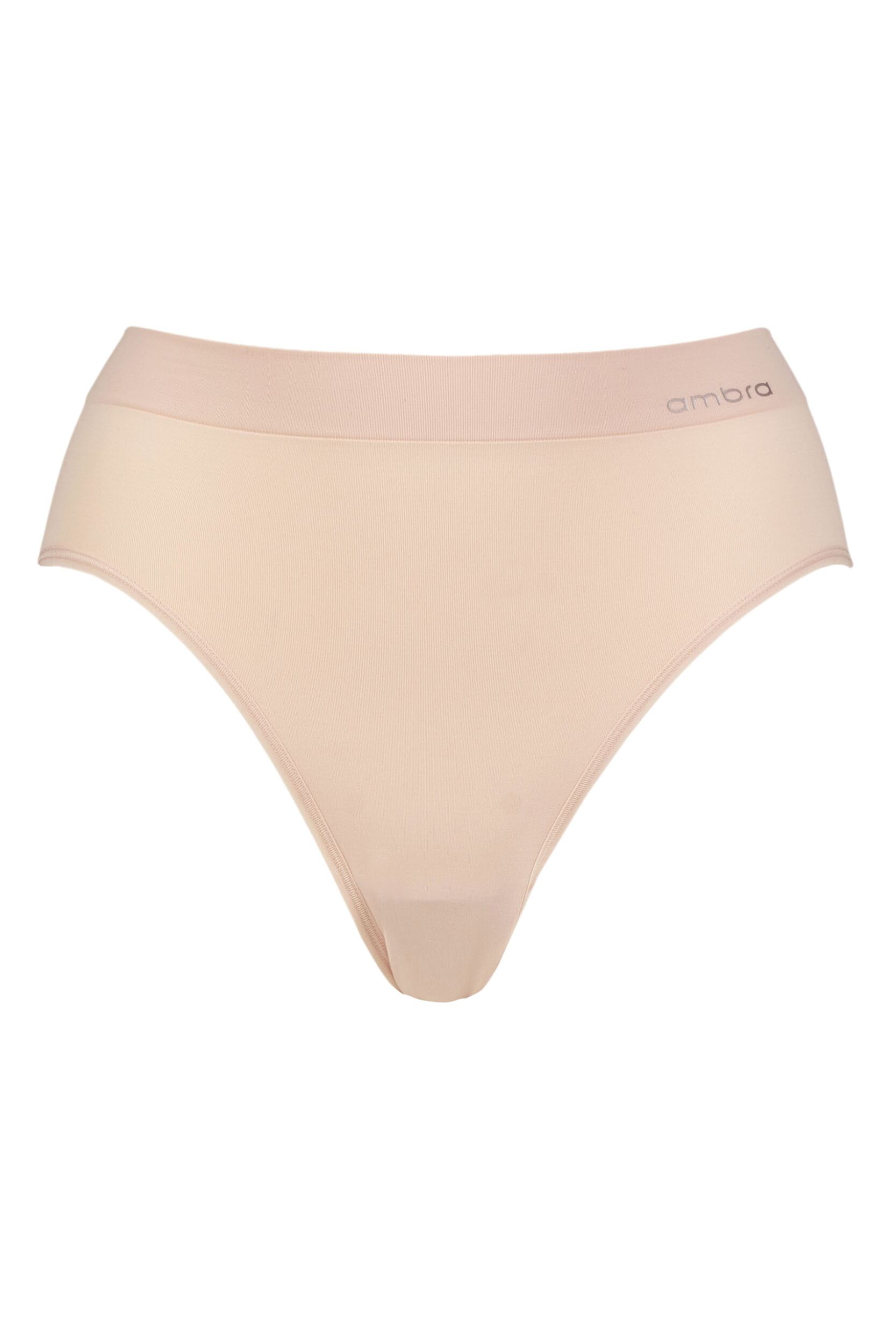 Women's 1 Pack Ambra Bondi Bare Hi Cut Brief Underwear Pink UK 16-18