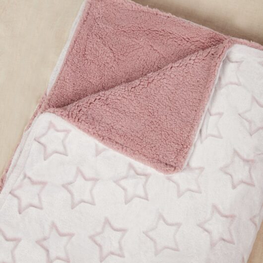 Boux Avenue Carved star fluffy blanket - Pink Mix - OS