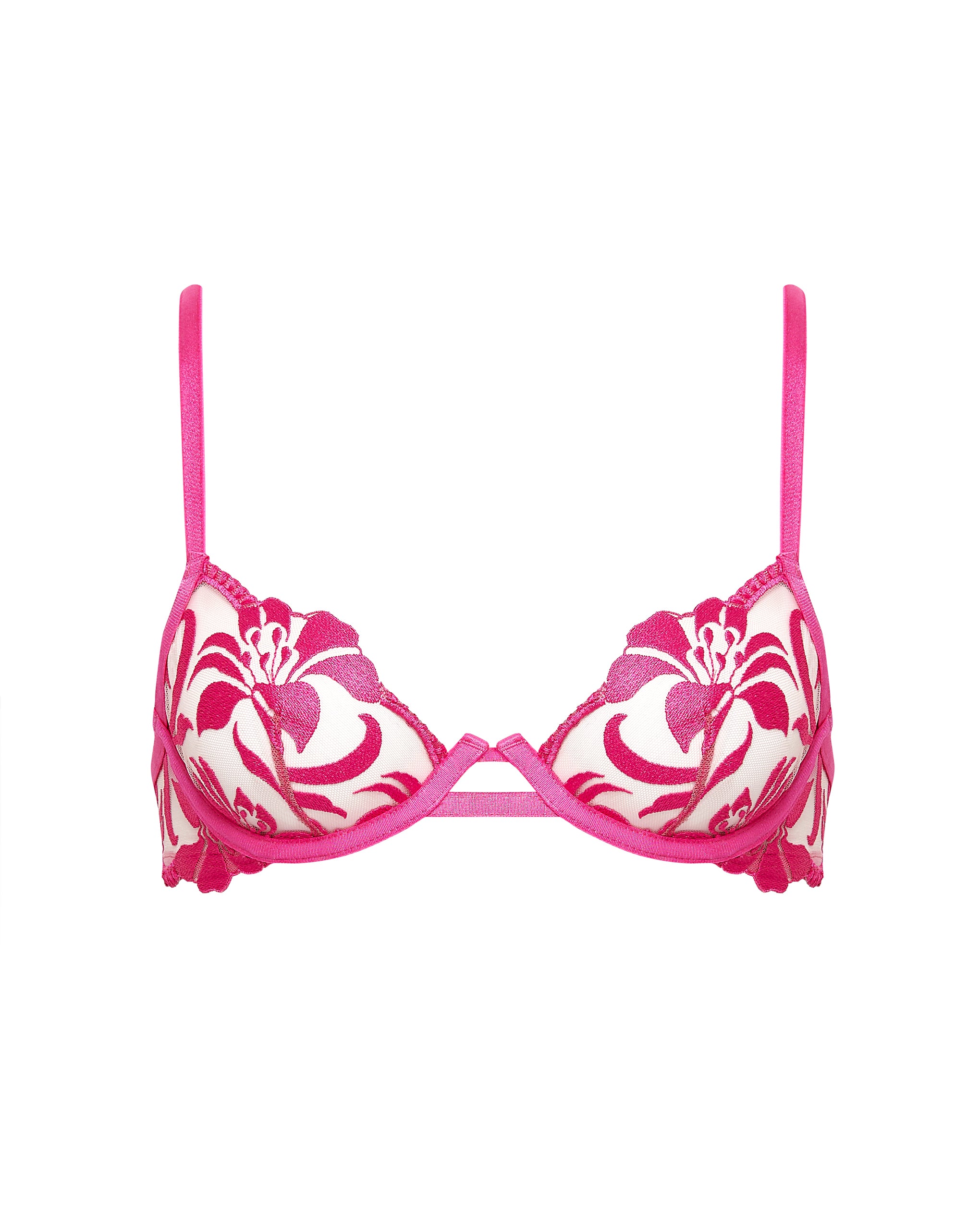 Bluebella Leonora Wired Bra Fuchsia Pink/Sheer - 30D