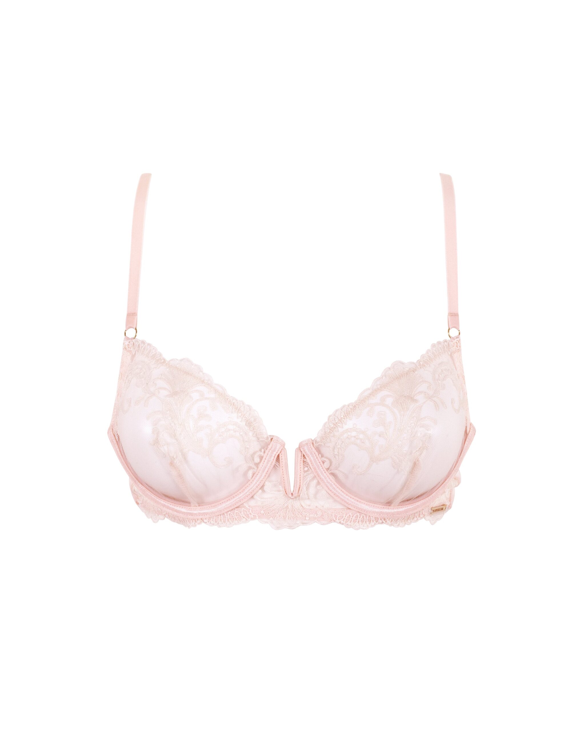 Bluebella Marseille Embroidered Sheer Bra Pink - 30B