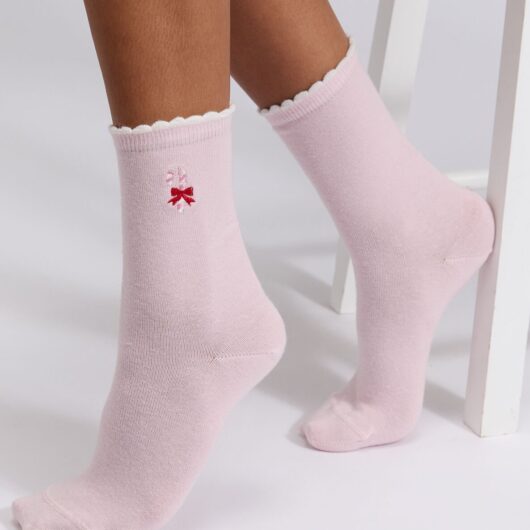 Boux Avenue Candy cane sock gift box - Powder Pink - OS