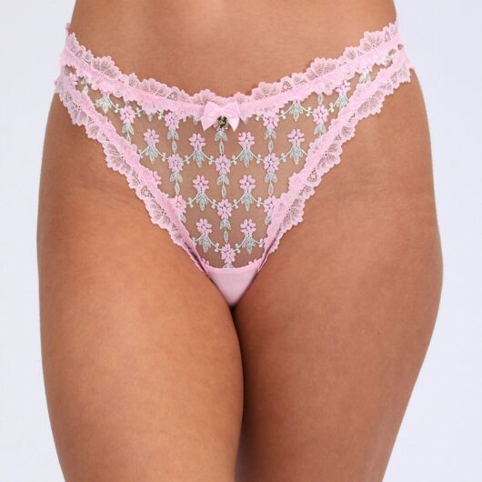 Boux Avenue Rosa embroidered thong - Pink Mix - 06
