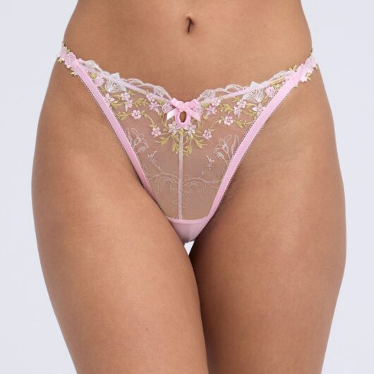 Boux Avenue Nyra embroidered thong - Pink Mix - 08